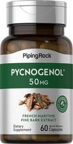 Suplemento Piping Rock Pycnogenol 50 mg 60 cápsulas corteza de pino marítimo francés