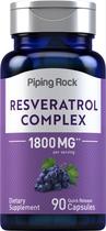 Suplemento Piping Rock Resveratrol Complex 1800 mg 90 cápsulas