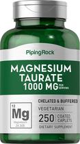 Suplemento Piping Rock Taurato de Magnésio 1000 mg 250 cápsulas