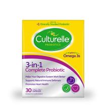 Suplemento probiótico Culturelle 3 em 1 completo com 30 cápsulas