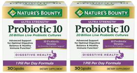 Suplemento Probiótico Nature's Bounty 10 Ultra Strength - 30 Cápsulas Suplemento Probiótico Nature's Bounty 10 Ultra Strength - 30 Cápsulas