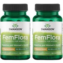 Suplemento Probiótico Swanson FemFlora 9 bilhões de CFU 60 cápsulas
