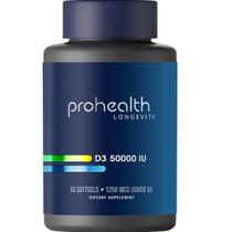 Suplemento ProHealth de Vitamina D3 50.000 UI 50 cápsulas gelatinosas
