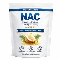 Suplemento Prspy NAC 600 mg com NAD+ e óleo de coco MCT 300 cápsulas softgel Suplemento Prspy NAC 600 mg com NAD+ e óleo de coco MCT 300 cápsulas softgel