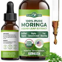 Suplemento PURA VIDA MORINGA, extrato de folha de moringa, gotas líquidas
