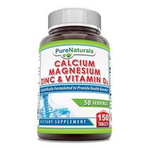 Suplemento Pure Naturals Cálcio Magnésio Zinco Vitamina D3