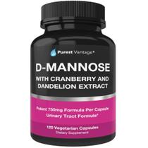 Suplemento Purest Vantage D Mannose 600 mg com cranberry 120 cápsulas