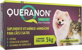 Suplemento Queranon Small Size 30 Comprim Palatav. Cachorro Cães Gatos Até 5Kg Pele Pelo Avert