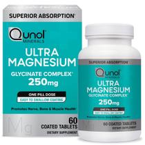 Suplemento Qunol Complexo de Glicinato de Magnésio 250mg 60 comprimidos Suplemento Qunol Complexo de Glicinato de Magnésio 250mg 60 comprimidos