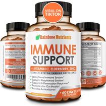 Suplemento Rainbow Nutrients 10 em 1 com suporte imunológico de 60 dias Suplemento Rainbow Nutrients 10 em 1 com suporte imunológico de 60 dias
