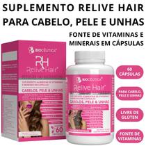Suplemento Relive Hair Com 60 Cápsulas Fonte De Vitaminas!!!