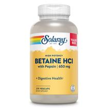 Suplemento SOLARAY Betaína HCL com pepsina 650 mg 275 cápsulas vegetais