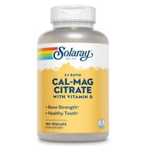 Suplemento SOLARAY Citrato de cálcio e magnésio 2:1 com vitamina D-3