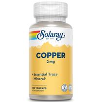 Suplemento SOLARAY Copper 2 mg de glóbulos vermelhos saudáveis 100 ct