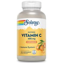 Suplemento SOLARAY de vitamina C mastigável 485 mg com rosa mosqueta 100 mastigáveis