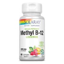 Suplemento Solaray Metil B12 Lozenge Sabor Limão - 5000 mcg (60 unidades)