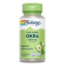 Suplemento Solaray Okra Fruit 1600 mg de fibra solúvel 100 cápsulas Suplemento Solaray Okra Fruit 1600 mg de fibra solúvel 100 cápsulas