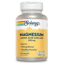 Suplemento SOLARAY: quelato de aminoácidos de magnésio, 200 mg, 100 cápsulas vegetais Suplemento SOLARAY: quelato de aminoácidos de magnésio, 200 mg, 100 cápsulas vegetais