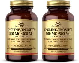 Suplemento SOLGAR Colina/Inositol 500mg - 100 cápsulas x2