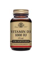 Suplemento Solgar de Vitamina D3 25mcg (1000 UI) 250 Cápsulas Gelatinosas