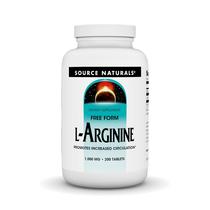 Suplemento Source Naturals, forma livre de L-arginina, 1000 mg, 200 comprimidos