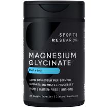 Suplemento Sports Research Glicinato de Magnésio 160 mg 180 cápsulas