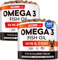 Suplemento STRELLALAB Omega 3 Aceite de Pescado para Perros Mastica 360 Unidades