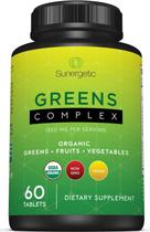 Suplemento Sunergetic Premium USDA Organic Greens 60 comprimidos