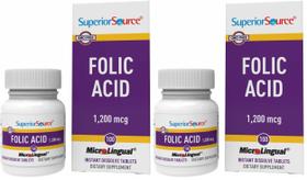 Suplemento Superior Source Ácido Fólico 1200mcg 100 Comprimidos x 2