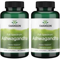 Suplemento Swanson Ashwagandha em pó 450 mg 100 cápsulas x2