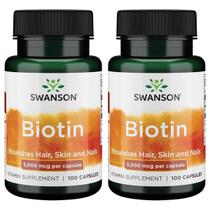 Suplemento Swanson Biotina 5.000 mcg 100 cápsulas (pacote com 2) Suplemento Swanson Biotina 5.000 mcg 100 cápsulas (pacote com 2)