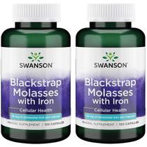 Suplemento Swanson Blackstrap Molasses com Ferro 29 mg 120 cápsulas