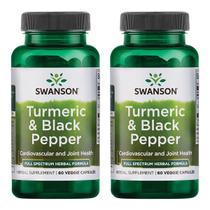 Suplemento Swanson de cúrcuma e pimenta preta 60 cápsulas x 2 Suplemento Swanson de cúrcuma e pimenta preta 60 cápsulas x 2
