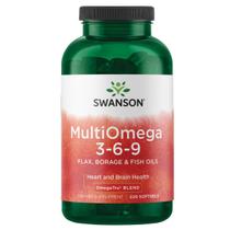 Suplemento Swanson MultiOmega 3-6-9 Óleo de linho, borragem e peixe