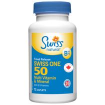 Suplemento Swiss Natural Swiss One, multivitamínico e mineral de liberação cronometrada 50 Suplemento Swiss Natural Swiss One, multivitamínico e mineral de liberação cronometrada 50