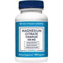 Suplemento The Vitamin Shoppe Citrato de Magnésio 160 mg 100 cápsulas Suplemento The Vitamin Shoppe Citrato de Magnésio 160 mg 100 cápsulas
