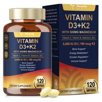 Suplemento Totaria Magnesio Glicinato 500 mg + Vitamina D3 5000 UI y Complejo K2 120 Cápsulas Blandas