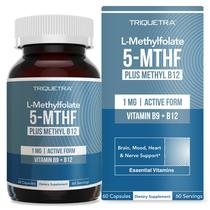 Suplemento Triquetra Health L Metil Folato 1000mcg + B12 60 cápsulas