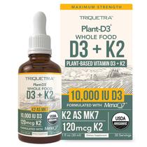 Suplemento Triquetra Health Organic Plant D3 + K2 10.000 UI