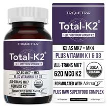 Suplemento Triquetra Health Total K2 620mcg 60 cápsulas Suplemento Triquetra Health Total K2 620mcg 60 cápsulas