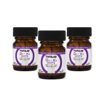 Suplemento Twinlab Vitamina D3 1000 IU e K2 Dots, pacote com 3 unidades