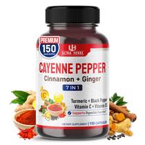 Suplemento ULTRA HERBS Cayenne Pepper 7 em 1 com gengibre 150 dias
