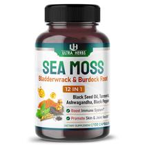 Suplemento Ultra Herbs Sea Moss 12.900mg com Óleo de Semente Preta