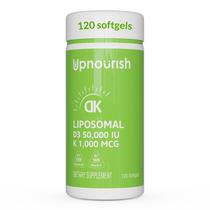 Suplemento UpNourish Lipossomal de Vitamina D3 50000 UI com vitamina K