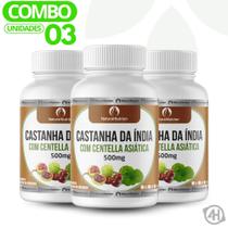 Suplemento Vegano Castanha da Índia com Centella Asiática 300cps de 500mg Cada