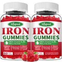 Suplemento vegano Iron Gummies Sijigood com vitamina B12 120 ct