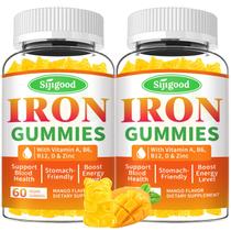 Suplemento vegano Iron Gummies Sijigood com vitamina B12 120 ct