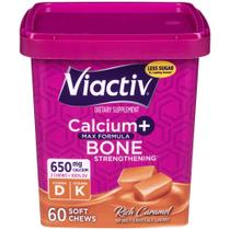 Suplemento Viactiv Calcium + Vitamina D3 - Soft Chews com Sabor Caramelo (60 unidades)