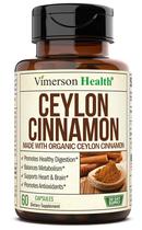Suplemento Vimerson Health Organic Ceylon Canela 60 Cápsulas Suplemento Vimerson Health Organic Ceylon Canela 60 Cápsulas
