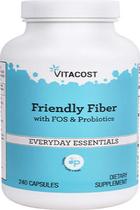 Suplemento Vitacost Friendly Fiber com FOS e probióticos 240 cápsulas